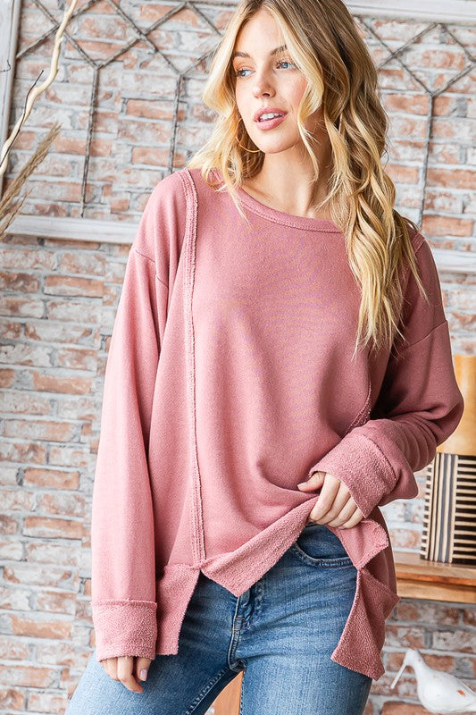 Low Key High Low Sweater - Clay