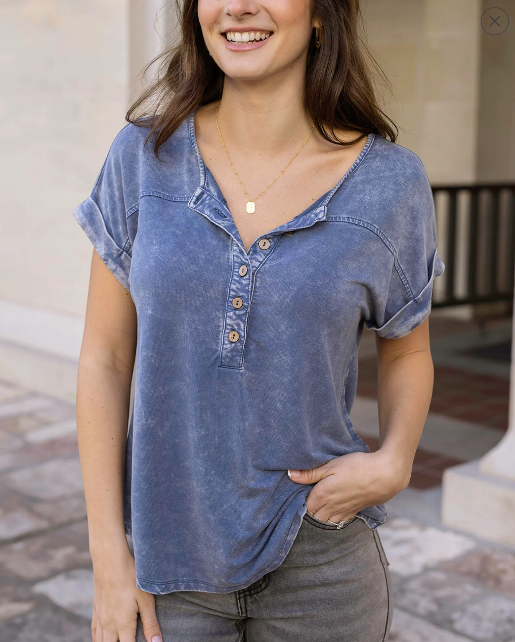 Grace & Lace Mineral Tee - Washed Navy