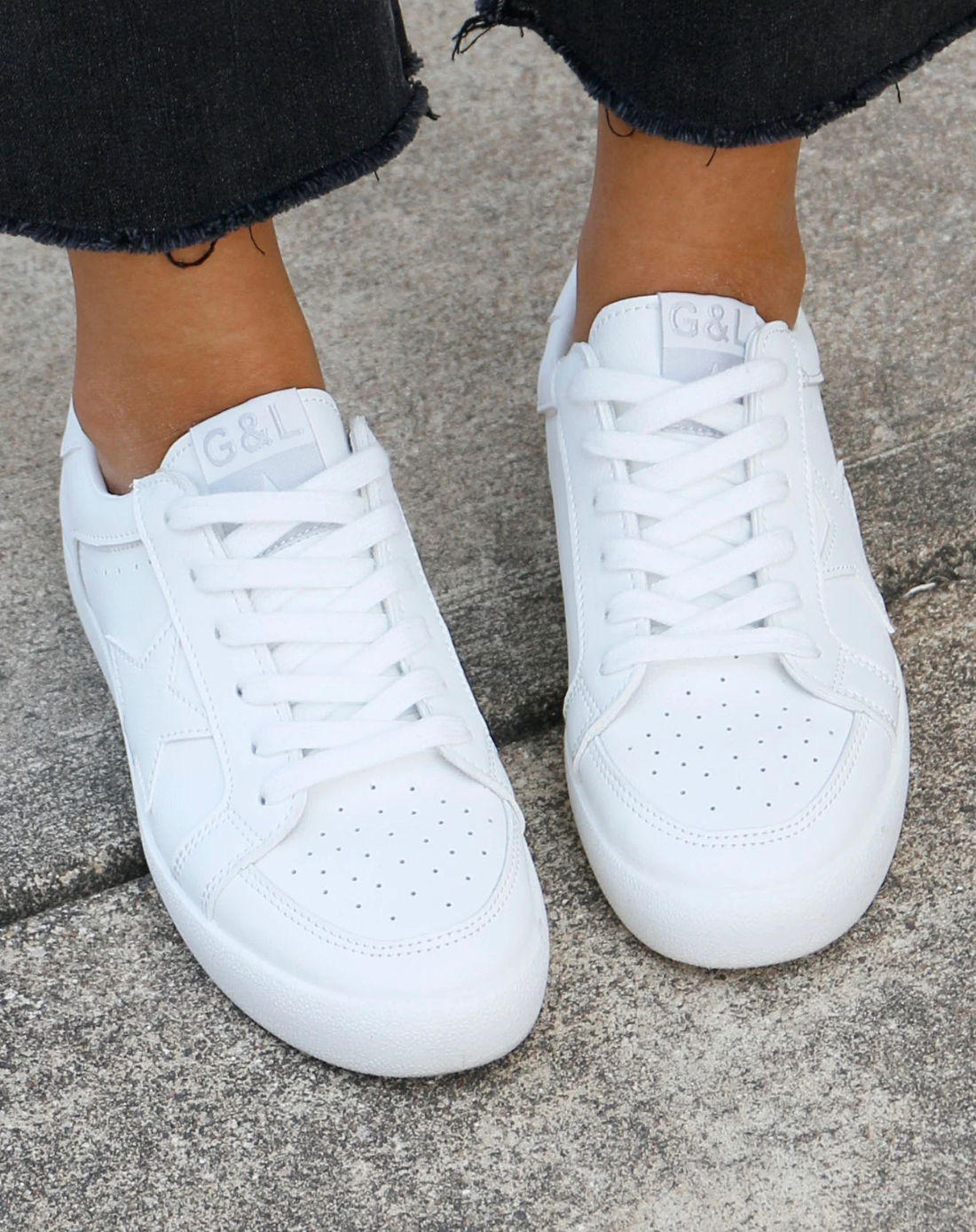 Grace & Lace Star Sneakers - White