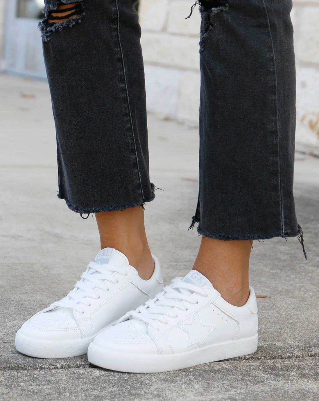 Grace & Lace Star Sneakers - White