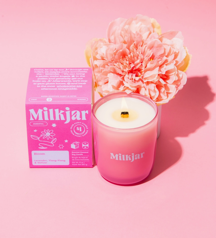 Milk Jar Bloom - Essential Oil Coconut Soy Candle