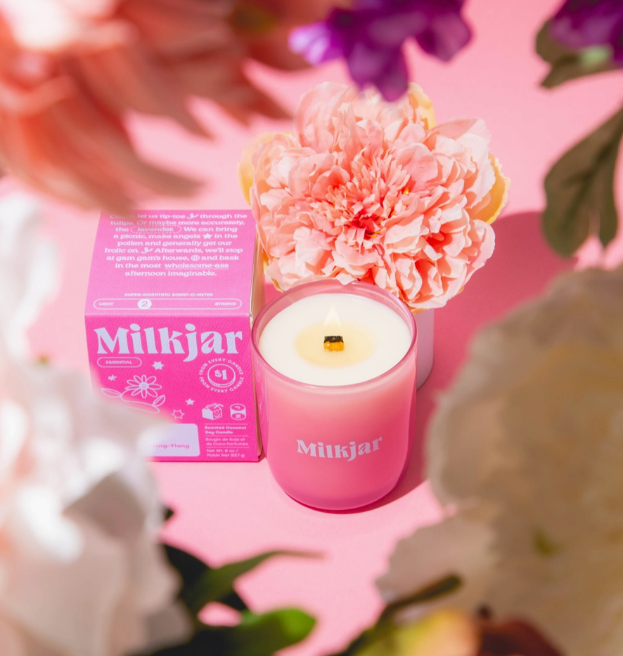 Milk Jar Bloom - Essential Oil Coconut Soy Candle