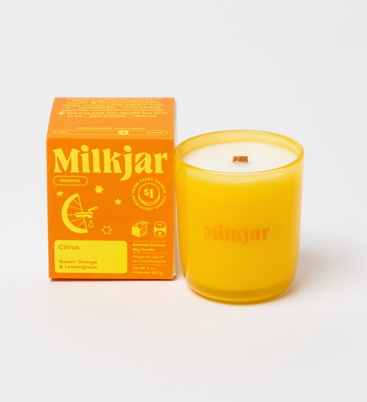 Milk Jar Citrus - Essential Oil Coconut Soy Candle