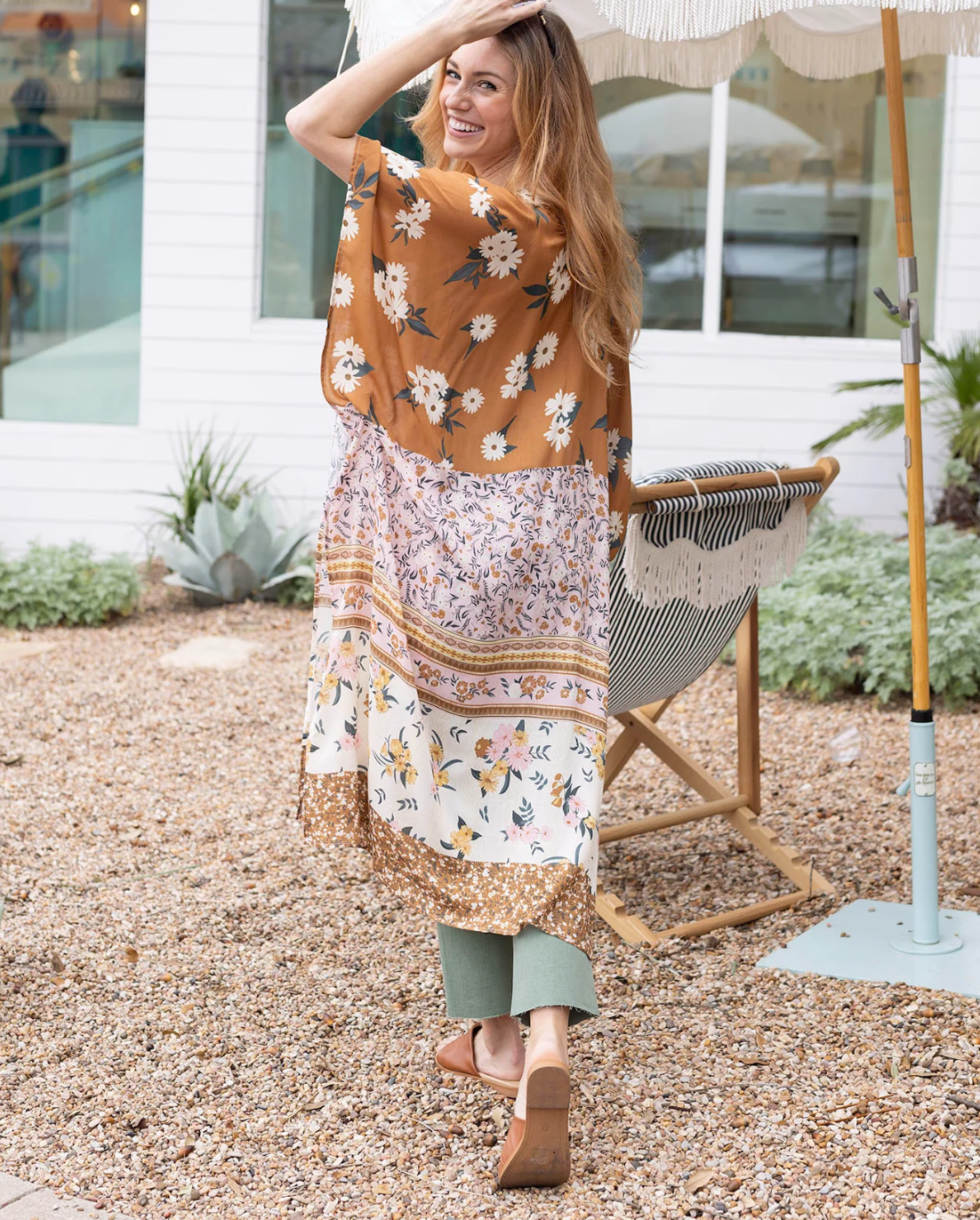 Grace & Lace Go-To Boho Duster Kimono in Floral