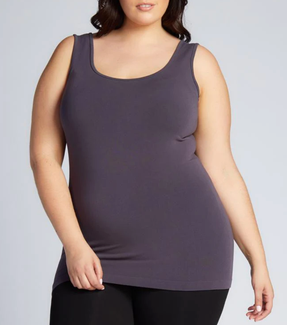 C'est Moi Bamboo Double Scoop Tank - Charcoal